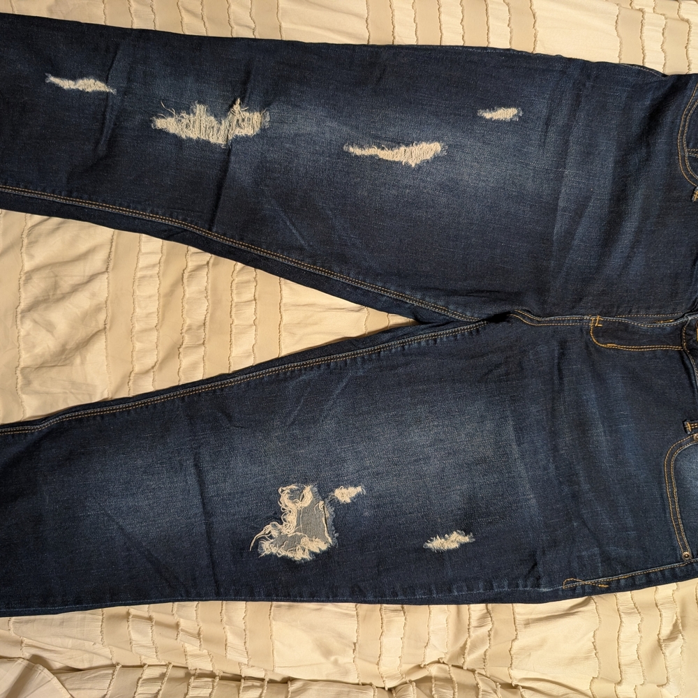 Maurices Women's Distressed Skinny Jeans - Dark Blue